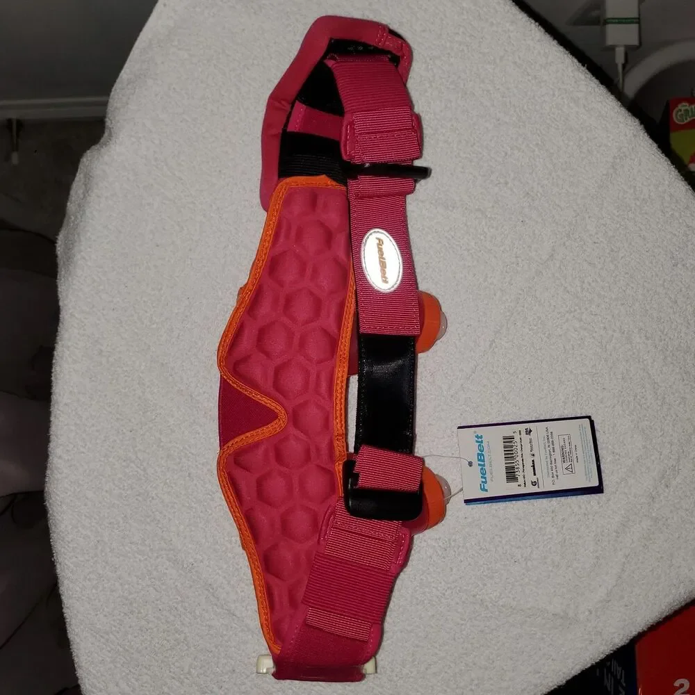 FuelBelt Helium H2O Hydration Running Belt 2 Bottles Pouch Adjustable OS Pink